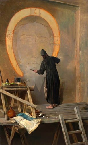 Янов Александр Степанович. Инок-живописец. Холст, масло. 87х52. 1885. Государственная Третьяковская галерея.