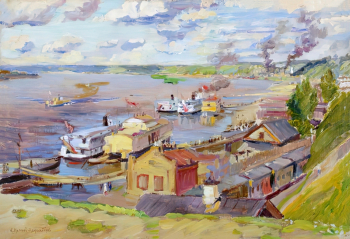 Киселёв-Камской Александр Александрович. Кама у Перми. Холст, масло. 31,7х46,7. 1926. Пермская государственная художественная галерея.