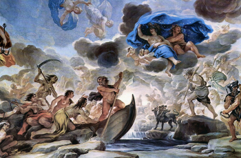 Лука Джордано. Лодка Харона, ночной сон и Морфеус. Фреска. 1684-1686. Палаццо Медичи-Риккарди.