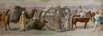 Платунов Михаил Георгиевич. Средняя Азия. Бумага, темпера. 30,5х86. 1938. Национальный музей Республики Марий Эл имени Тимофея Евсеева.