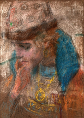 Селезнёв Иван Фёдорович. Царевна. Этюд. Картон, пастель. 51х37. 1890-е. Тульский музей изобразительных искусств.