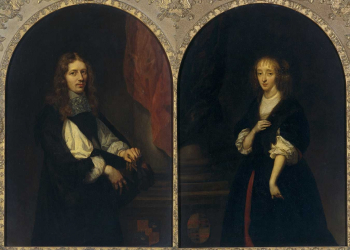 Каспар Нетшер. Питер де Графф (1638-1707) и его жена Якоба Бикер (1640-1695). Доска, масло. 1663. Рейксмюсеум.