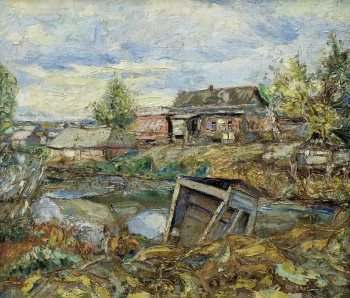 Бурлюк Давид Давидович. Сельский пейзаж. Холст, масло. 56х67. 20 век. Иркутский областной художественный музей имени В.П.Сукачева.