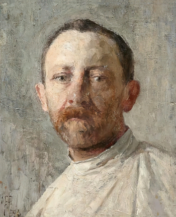 Батюков Исаак Полиевктович. Автопортрет. Холст на картоне, масло. 1890. Ярославский художественный музей.