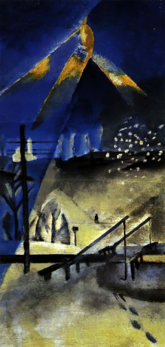 Бруни Лев Александрович. Зима. Холст, масло. 69х31. 1918. Ивановский областной художественный музей.