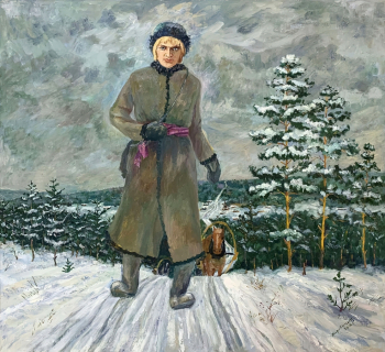 Коробицын Александр Иванович. М.В.Ломоносов, дорога в науку. Холст, масло. 106,5х96. 2018. Устьянский краеведческий музей.