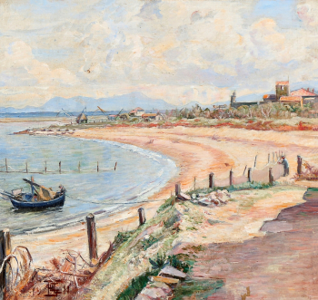 Пол Симон Кристиансен. Устье Арно в Ла Марина ди Пиза. Холст, масло. 58х63. 1911. Частная коллекция.