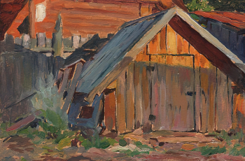 Симов Виктор Андреевич. Погреб. Бумага, масло. 12х18. 1930. Музей Московского Художественного академического театра.