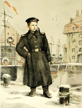 Боим Соломон Самсонович. Юнга. Бумага, литография. 45,8х34,7. 1946. Музей изобразительных искусств Республики Карелия.