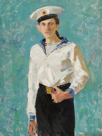 Язев Иван Андреевич. Юнга в Артеке. Холст, масло. 70х60. 1950-е - 1960-е. Волгодонский эколого-исторический музей.