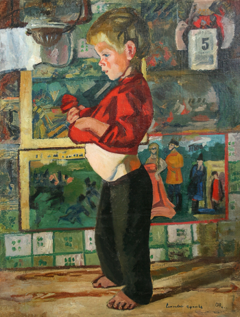 Симонович-Ефимова Нина Яковлевна. Ванюшка. Холст, масло. 62х80. 1917. Омский областной музей изобразительных искусств имени М.А.Врубеля.