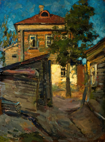 Чирков Александр Иннокентьевич. Пейзаж. Картон, масло. 38х29. 1910. Самарский областной художественный музей.
