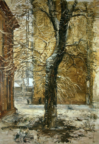 Морозов Александр Иванович (1902-1997). Выпал снег. Картон, масло. 78х52,5. 1950-е - 1960-е. Ивановский областной художественный музей.