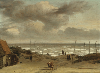 Вид на дюны и море. Доска, масло. 27,9х38,1. 1650. Частная коллекция.