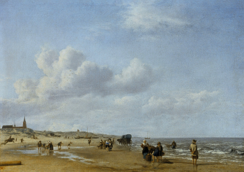 Пляж в Схевенингене. Холст, масло. 50х74. 1658. Кассельская картинная галерея.
