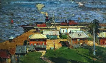 Ковалёв Сергей Иванович. Юрьевец. Картон, масло. 51х81. 1950-е. Кинешемский художественно-исторический музей.