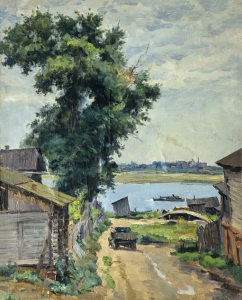 Шегаль Григорий Михайлович. Спуск к Волге. Юрьевец. Холст, масло. 62х51. 1948. Государственный художественный музей Алтайского края.