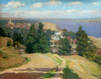 Шлеин (Шлейн) Николай Павлович. Юрьевец. Холст на фанере, масло. 1937. Ярославский художественный музей.