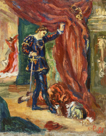 Романович Сергей Михайлович. Гамлет и Полоний. Холст, масло. 52х40,7. 1940-е. Дальневосточный художественный музей.