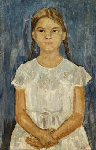 Романович Сергей Михайлович. Портрет дочери. Холст, масло. 54х35. 1943. Музей `Царскосельская коллекция`.