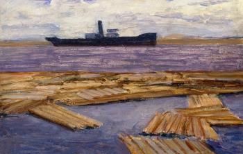 Родионов Михаил Семёнович. Северная Двина. Картон, масло. 24,8х33,5. 1931. Художественная культура Русского Севера.