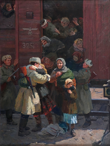 Волков Александр Васильевич. Освобождение. Холст, масло. 130х98,5. 1943-1957. Пермская государственная художественная галерея.
