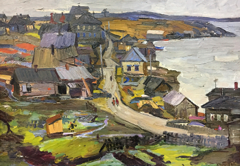Морозов Николай Михайлович. Старая Кандалакша. Холст, масло. 71х102. 1967. Мурманский областной художественный музей.
