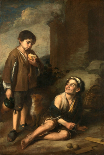 Бартоломе Эстебан Мурильо. Крестьянские мальчики. Холст, масло. 165,2х110,5. 1660-е. Далиджская картинная галерея.