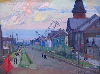 Свешников Дмитрий Константинович. Нарьян-Мар. Картон, масло. 24х34. 1969. Краеведческий музей (Данков).