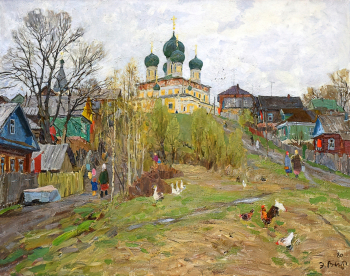 Выржиковский Эдвард Яковлевич. Тутаев. Воскресенский собор. Холст, масло. 80х100. 1980. Тверская областная картинная галерея.