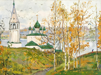 Глазунов Илья Сергеевич. Тутаев. Холст, масло. 60х80,1. 1960-е. Московская государственная картинная галерея народного художника СССР Ильи Глазунова.