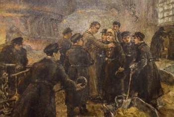Соловьёв Георгий Яковлевич. Будущие доменщики. Холст, масло. 45х61. 1931. Магнитогорский историко-краеведческий музей.