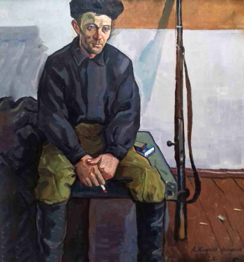 Жидков Александр Александрович. Сторож. Холст, масло. 81х69,7. 1965. Мордовский республиканский музей изобразительных искусств имени С.Д.Эрьзи.