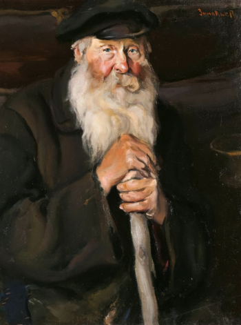 Зиновьев Пётр Григорьевич. Ночной сторож. Холст, масло. 69,5х54. 1910-1923. Государственный Владимиро-Суздальский историко-архитектурный и художественный музей-заповедник.