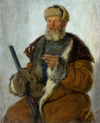 Малютин Марк Иванович. Колхозный сторож. Холст, масло. 79х65. 1949. Самарский областной художественный музей.
