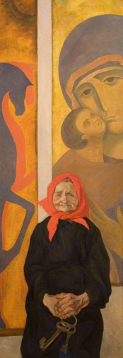 Тутунджан Джанна Таджатовна. Сторож музея. Холст, масло. 200х69. 1969. Вологодский государственный историко-архитектурный и художественный музей-заповедник.