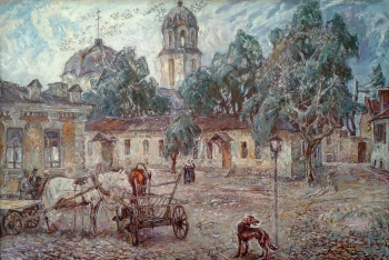 Кочергин Владимир Васильевич. Дореволюционный Нальчик. Холст, масло. 78х115. 2003. Кабардино-Балкарский музей изобразительных искусств имени А.Л.Ткаченко.