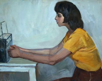 Шаулов Николай Савельевич. У транзистора. Холст, темпера. 65х80. 1970-е. Мемориальный музей-усадьба художника Н.А.Ярошенко.