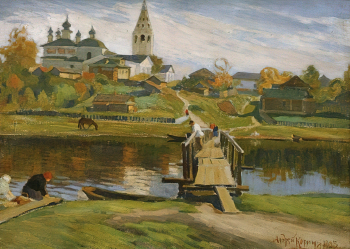 Корин Андрей Михайлович. Старая Шуя. Картон, масло. 66х90,5. 1923. Ивановский областной художественный музей.
