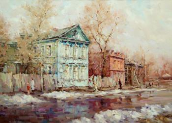 Калинин Владимир Вячеславович. Весна в Сарапуле. Холст, масло. 60х88. 2000-е. Сарапульский историко-архитектурный и художественный музей-заповедник.