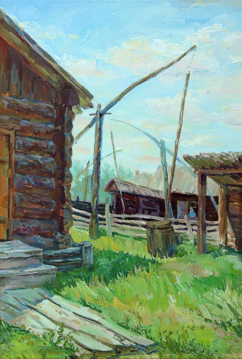 Водина Нина Борисовна. Шушенское. Холст, масло. 60х40. 2018. Историко-этнографический музей-заповедник Шушенское.