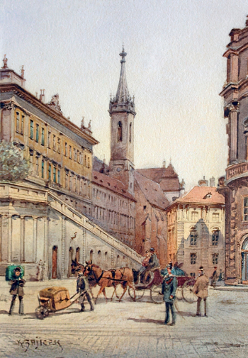 Карл Венцель Зайчек. Вид на Альбертину. Бумага, акварель. 10,5х15,8. 1900-е. Частное собрание.