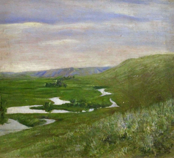 Девлеткильдеев Касим Салиаскарович. Приуралье. Холст, масло. 49,6х54,5. 1931. Национальный музей Республики Башкортостан.