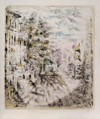 Телепнева Марина Владимировна. Московский пейзаж. Улица Большая Ордынка. Бумага, литография. 54х46,5. 1971. Череповецкое музейное объединение.