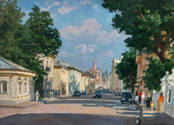 Хохловкина Эльза Давидовна. Летнее утро на Ордынке. Холст, масло. 35х50. 2005. Государственный музей истории российской литературы имени В.И.Даля.