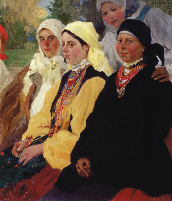 Бучкури Александр Алексеевич. Крестьянки. Холст, масло. 85х100. 1910-е. Ростовский областной музей изобразительных искусств.