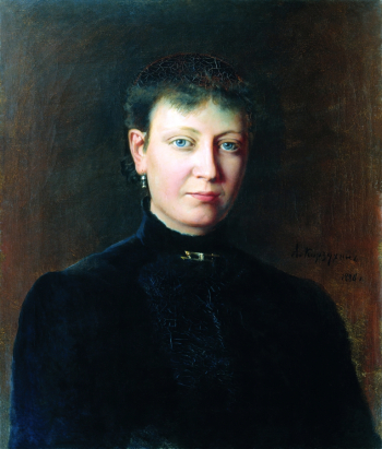 Корзухин Алексей Иванович. Женский портрет. Холст, масло. 1886. Ростовский областной музей изобразительных искусств.