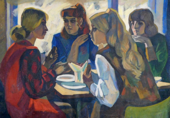 Павлов Борис Сергеевич. В студенческой столовой. Холст, масло. 1968. Литературно-краеведческий музей Константина Бальмонта.