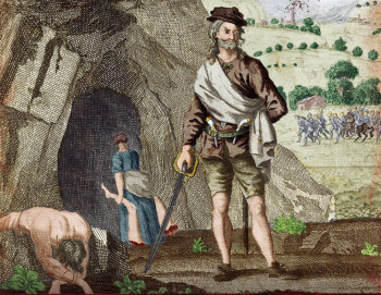Неизвестный художник. Александр `Соуни` Бин (Alexander `Sawney` Bean). Бумага, гравюра. 18 век. Местонахождение неизвестно.