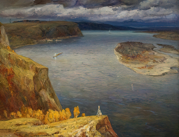 Зотеев Виктор Александрович. Осень на реке Обь. Холст, масло. 125х161. 1988. Государственный художественный музей Алтайского края.